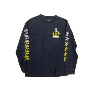 Lifted Research Group LRG Long Sleeve Men's Medium Black  Yellow Print